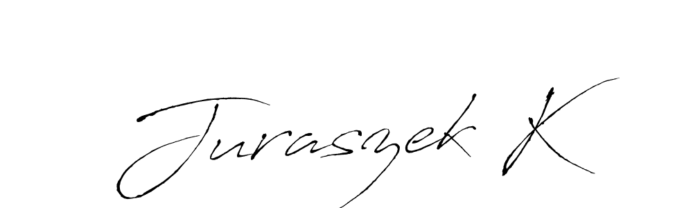 The best way (Antro_Vectra) to make a short signature is to pick only two or three words in your name. The name Juraszek K include a total of six letters. For converting this name. Juraszek K signature style 6 images and pictures png