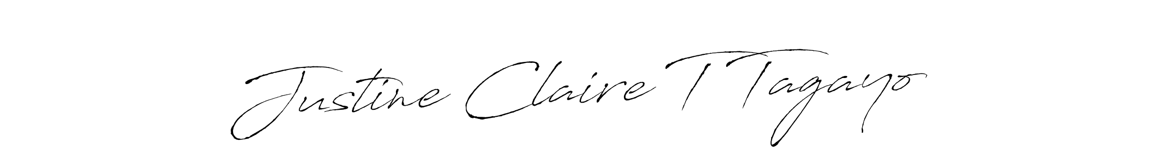 How to make Justine Claire T Tagayo name signature. Use Antro_Vectra style for creating short signs online. This is the latest handwritten sign. Justine Claire T Tagayo signature style 6 images and pictures png