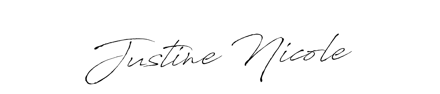 Justine Nicole stylish signature style. Best Handwritten Sign (Antro_Vectra) for my name. Handwritten Signature Collection Ideas for my name Justine Nicole. Justine Nicole signature style 6 images and pictures png