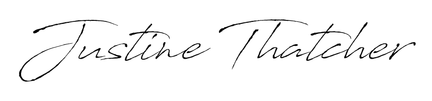 Generate high-definition signature styles for Justine Thatcher. The Antro_Vectra typeface ensures crisp legibility and sophisticated design. Justine Thatcher signature style 6 images and pictures png