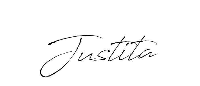 Use a signature maker to create a handwritten signature online. With this signature software, you can design (Antro_Vectra) your own signature for name Justita. Justita signature style 6 images and pictures png