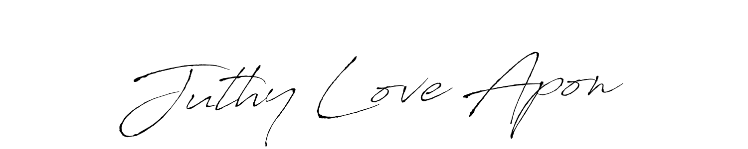 Design your own signature with our free online signature maker. With this signature software, you can create a handwritten (Antro_Vectra) signature for name Juthy Love Apon. Juthy Love Apon signature style 6 images and pictures png