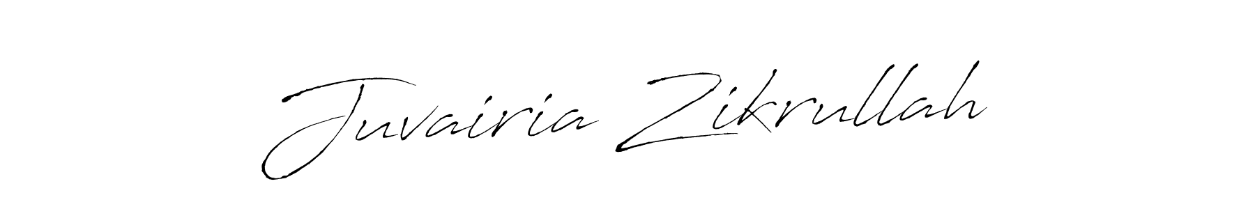 Create a beautiful signature design for name Juvairia Zikrullah. With this signature (Antro_Vectra) fonts, you can make a handwritten signature for free. Juvairia Zikrullah signature style 6 images and pictures png