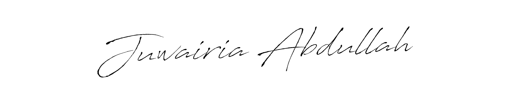 Create a beautiful signature design for name Juwairia Abdullah. With this signature (Antro_Vectra) fonts, you can make a handwritten signature for free. Juwairia Abdullah signature style 6 images and pictures png