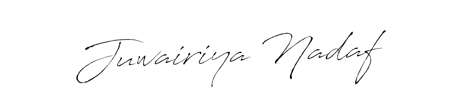 How to make Juwairiya Nadaf name signature. Use Antro_Vectra style for creating short signs online. This is the latest handwritten sign. Juwairiya Nadaf signature style 6 images and pictures png