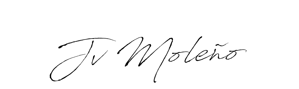 How to make Jv Moleño name signature. Use Antro_Vectra style for creating short signs online. This is the latest handwritten sign. Jv Moleño signature style 6 images and pictures png