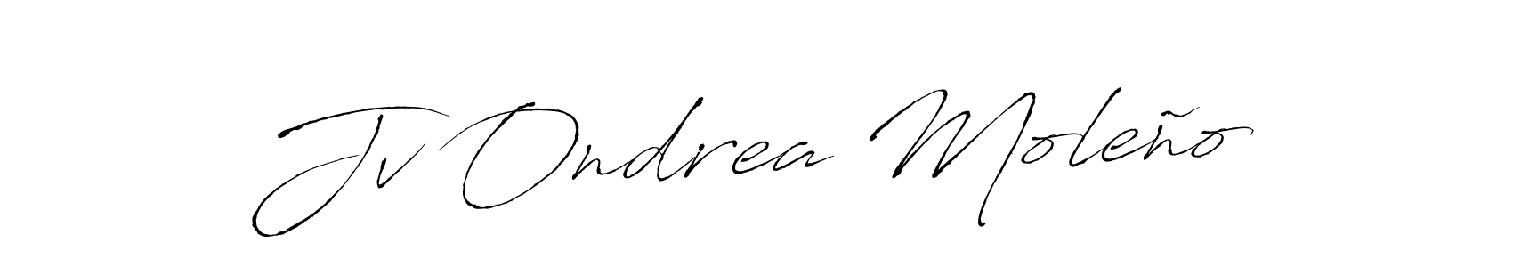 How to make Jv Ondrea Moleño name signature. Use Antro_Vectra style for creating short signs online. This is the latest handwritten sign. Jv Ondrea Moleño signature style 6 images and pictures png