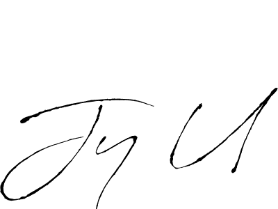 You should practise on your own different ways (Antro_Vectra) to write your name (Jy U) in signature. don't let someone else do it for you. Jy U signature style 6 images and pictures png