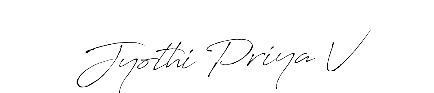 Make a beautiful signature design for name Jyothi Priya V. With this signature (Antro_Vectra) style, you can create a handwritten signature for free. Jyothi Priya V signature style 6 images and pictures png