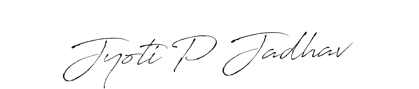 Design your own signature with our free online signature maker. With this signature software, you can create a handwritten (Antro_Vectra) signature for name Jyoti P Jadhav. Jyoti P Jadhav signature style 6 images and pictures png