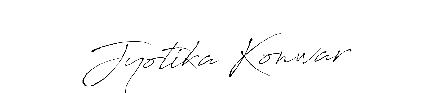 The best way (Antro_Vectra) to make a short signature is to pick only two or three words in your name. The name Jyotika Konwar include a total of six letters. For converting this name. Jyotika Konwar signature style 6 images and pictures png
