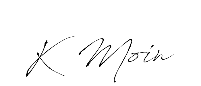 Similarly Antro_Vectra is the best handwritten signature design. Signature creator online .You can use it as an online autograph creator for name K  Moin. K  Moin signature style 6 images and pictures png