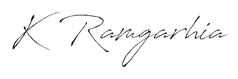 Try this chic K  Ramgarhia handwritten sign style. Using Antro_Vectra font elements, it gives your name a sleek, memorable identity. K  Ramgarhia signature style 6 images and pictures png