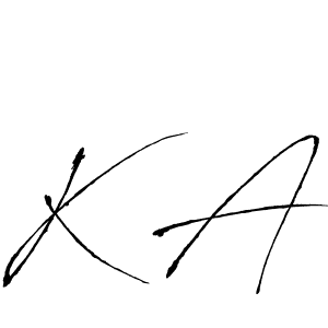 Make a beautiful signature design for name K A. With this signature (Antro_Vectra) style, you can create a handwritten signature for free. K A signature style 6 images and pictures png