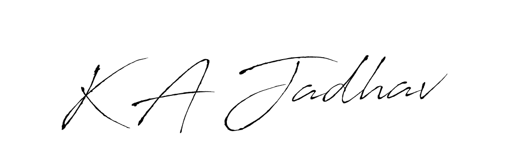 Create a beautiful signature design for name K A Jadhav. With this signature (Antro_Vectra) fonts, you can make a handwritten signature for free. K A Jadhav signature style 6 images and pictures png