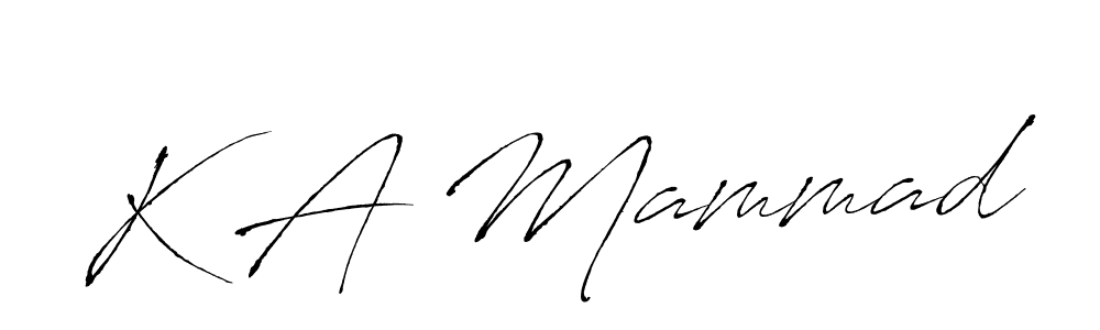 Make a beautiful signature design for name K A Mammad. With this signature (Antro_Vectra) style, you can create a handwritten signature for free. K A Mammad signature style 6 images and pictures png