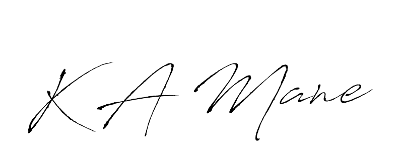 Make a beautiful signature design for name K A Mane. With this signature (Antro_Vectra) style, you can create a handwritten signature for free. K A Mane signature style 6 images and pictures png