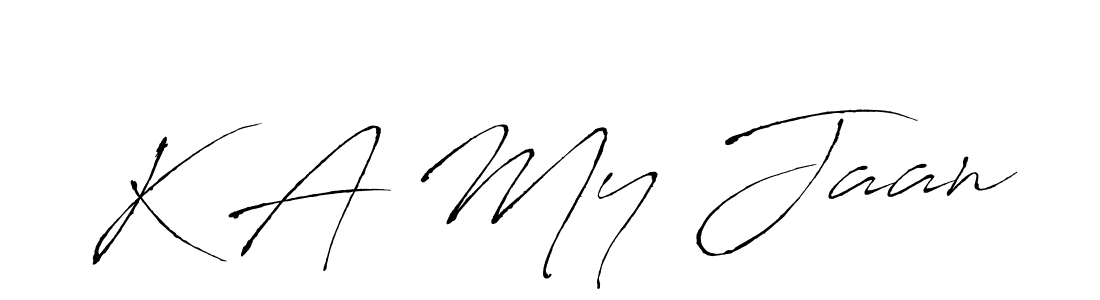 Also You can easily find your signature by using the search form. We will create K A My Jaan name handwritten signature images for you free of cost using Antro_Vectra sign style. K A My Jaan signature style 6 images and pictures png