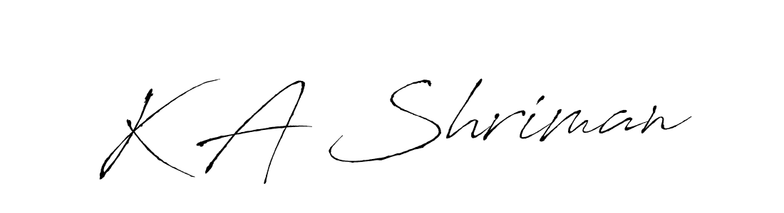 Similarly Antro_Vectra is the best handwritten signature design. Signature creator online .You can use it as an online autograph creator for name K A Shriman. K A Shriman signature style 6 images and pictures png