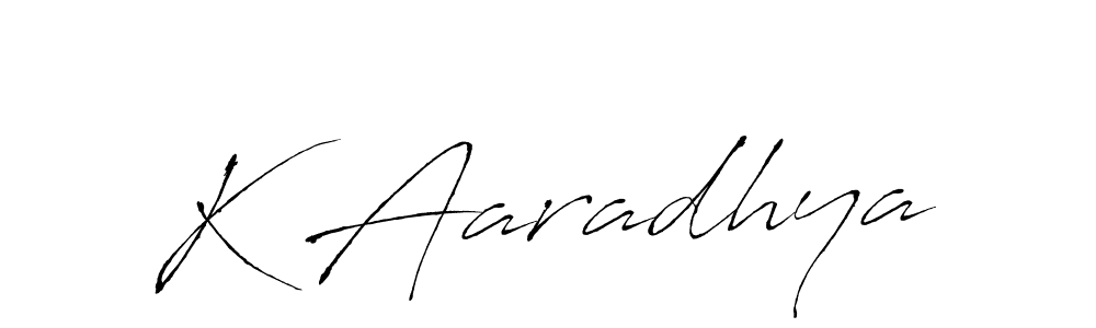 How to make K Aaradhya name signature. Use Antro_Vectra style for creating short signs online. This is the latest handwritten sign. K Aaradhya signature style 6 images and pictures png