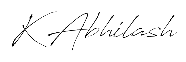 Designed for modern professionals: K Abhilash name signature crafted with Antro_Vectra script. Ready for digital PDF workflows. K Abhilash signature style 6 images and pictures png