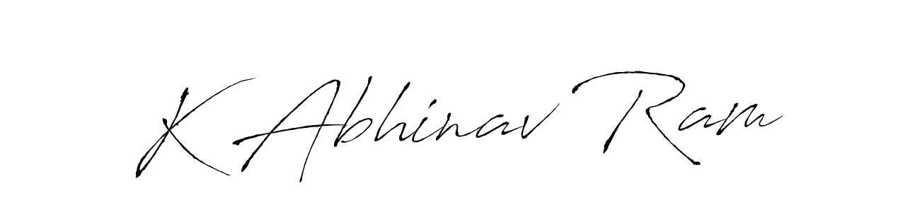 How to make K Abhinav Ram name signature. Use Antro_Vectra style for creating short signs online. This is the latest handwritten sign. K Abhinav Ram signature style 6 images and pictures png
