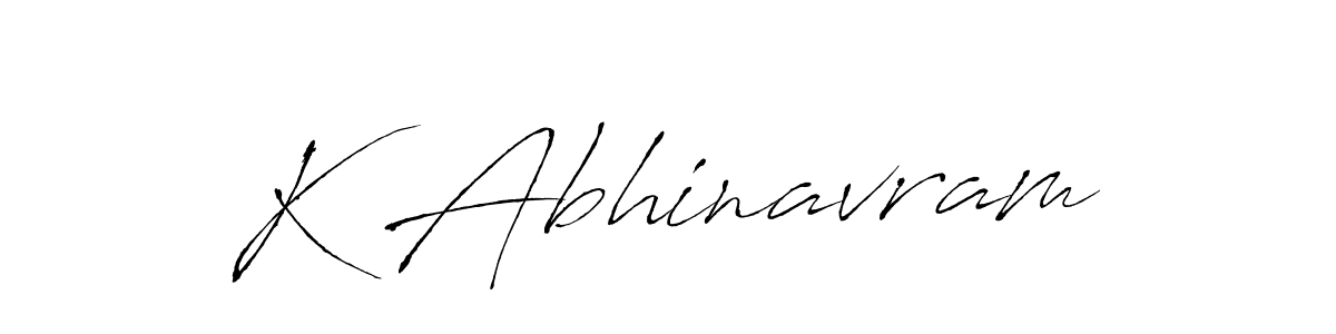 Use a signature maker to create a handwritten signature online. With this signature software, you can design (Antro_Vectra) your own signature for name K Abhinavram. K Abhinavram signature style 6 images and pictures png