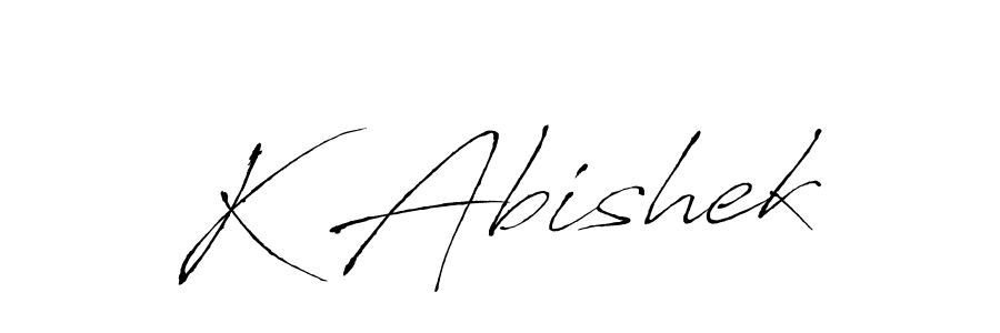 Make a beautiful signature design for name K Abishek. With this signature (Antro_Vectra) style, you can create a handwritten signature for free. K Abishek signature style 6 images and pictures png
