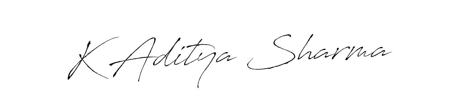 Antro_Vectra is a professional signature style that is perfect for those who want to add a touch of class to their signature. It is also a great choice for those who want to make their signature more unique. Get K Aditya Sharma name to fancy signature for free. K Aditya Sharma signature style 6 images and pictures png