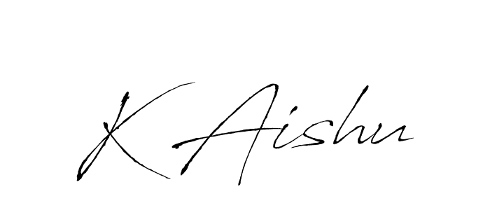 Make a beautiful signature design for name K Aishu. With this signature (Antro_Vectra) style, you can create a handwritten signature for free. K Aishu signature style 6 images and pictures png