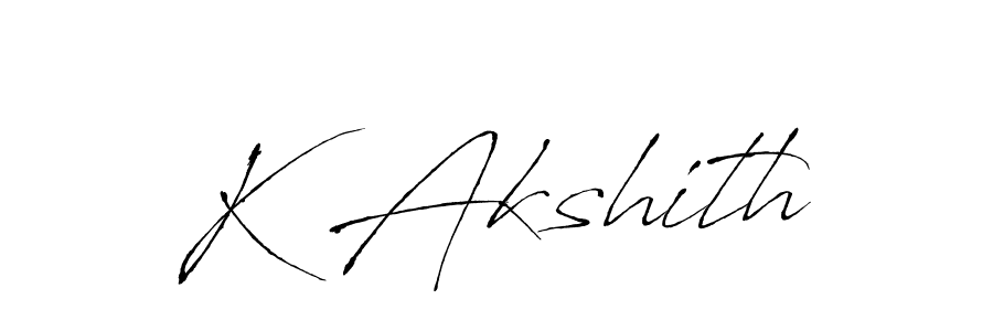 Use a signature maker to create a handwritten signature online. With this signature software, you can design (Antro_Vectra) your own signature for name K Akshith. K Akshith signature style 6 images and pictures png