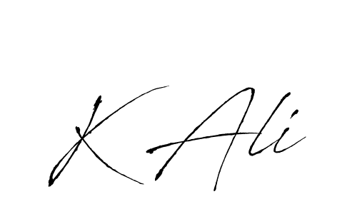 The best way (Antro_Vectra) to make a short signature is to pick only two or three words in your name. The name K Ali include a total of six letters. For converting this name. K Ali signature style 6 images and pictures png