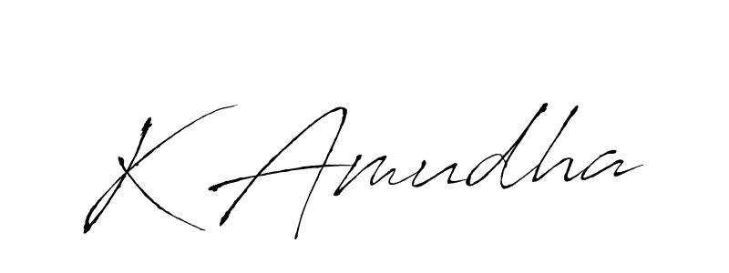 Create a beautiful signature design for name K Amudha. With this signature (Antro_Vectra) fonts, you can make a handwritten signature for free. K Amudha signature style 6 images and pictures png