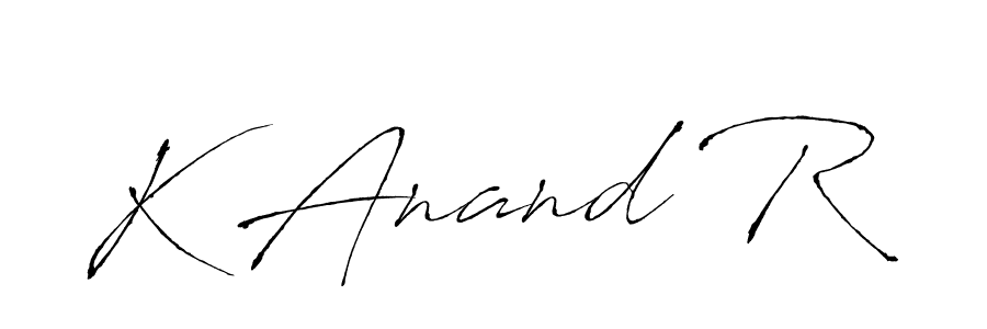 How to make K Anand R name signature. Use Antro_Vectra style for creating short signs online. This is the latest handwritten sign. K Anand R signature style 6 images and pictures png