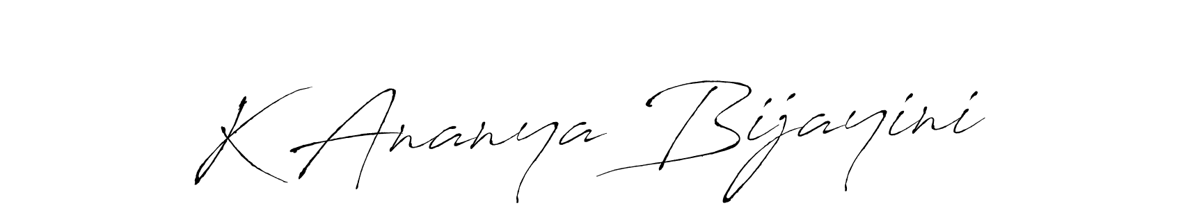 K Ananya Bijayini stylish signature style. Best Handwritten Sign (Antro_Vectra) for my name. Handwritten Signature Collection Ideas for my name K Ananya Bijayini. K Ananya Bijayini signature style 6 images and pictures png