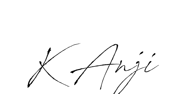 Create a beautiful signature design for name K Anji. With this signature (Antro_Vectra) fonts, you can make a handwritten signature for free. K Anji signature style 6 images and pictures png