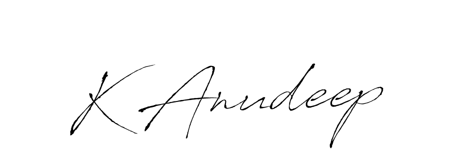 You should practise on your own different ways (Antro_Vectra) to write your name (K Anudeep) in signature. don't let someone else do it for you. K Anudeep signature style 6 images and pictures png