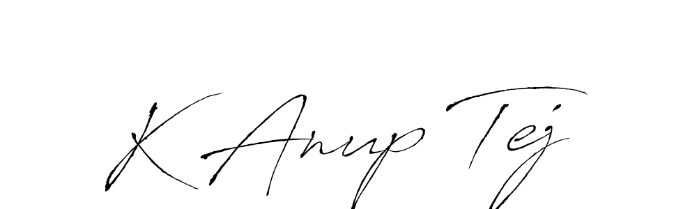 if you are searching for the best signature style for your name K Anup Tej. so please give up your signature search. here we have designed multiple signature styles  using Antro_Vectra. K Anup Tej signature style 6 images and pictures png
