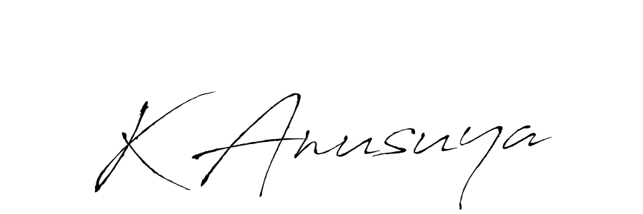 You can use this online signature creator to create a handwritten signature for the name K Anusuya. This is the best online autograph maker. K Anusuya signature style 6 images and pictures png