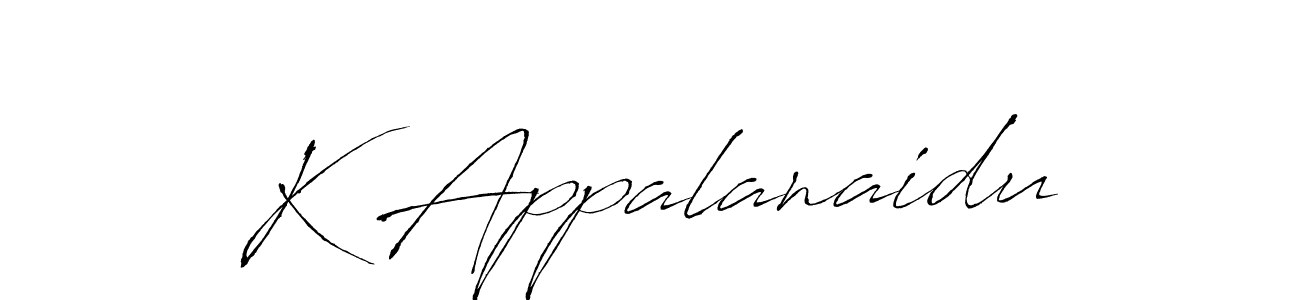 How to make K Appalanaidu name signature. Use Antro_Vectra style for creating short signs online. This is the latest handwritten sign. K Appalanaidu signature style 6 images and pictures png