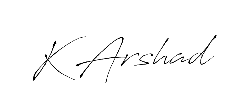 Also we have K Arshad name is the best signature style. Create professional handwritten signature collection using Antro_Vectra autograph style. K Arshad signature style 6 images and pictures png