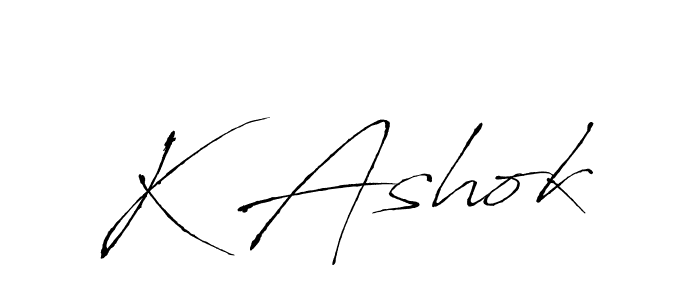 K Ashok stylish signature style. Best Handwritten Sign (Antro_Vectra) for my name. Handwritten Signature Collection Ideas for my name K Ashok. K Ashok signature style 6 images and pictures png