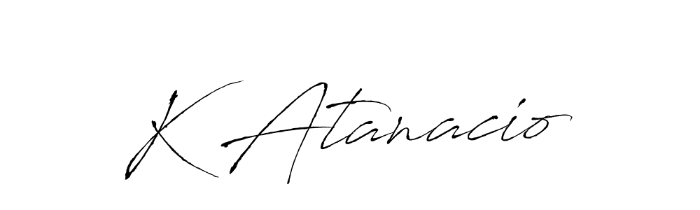 You should practise on your own different ways (Antro_Vectra) to write your name (K Atanacio) in signature. don't let someone else do it for you. K Atanacio signature style 6 images and pictures png