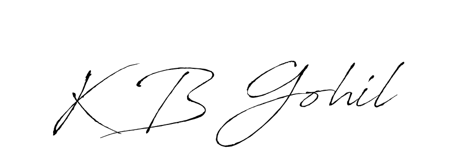 K B Gohil stylish signature style. Best Handwritten Sign (Antro_Vectra) for my name. Handwritten Signature Collection Ideas for my name K B Gohil. K B Gohil signature style 6 images and pictures png