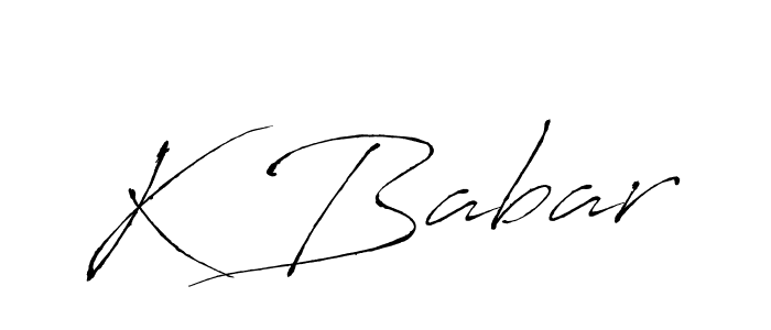 Make a beautiful signature design for name K Babar. Use this online signature maker to create a handwritten signature for free. K Babar signature style 6 images and pictures png