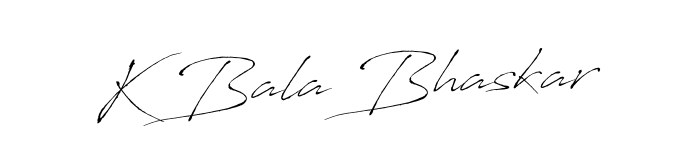 How to make K Bala Bhaskar signature? Antro_Vectra is a professional autograph style. Create handwritten signature for K Bala Bhaskar name. K Bala Bhaskar signature style 6 images and pictures png