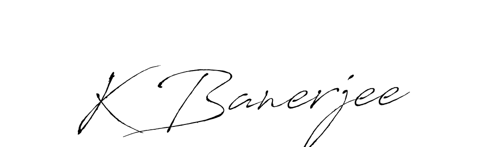 Design your own signature with our free online signature maker. With this signature software, you can create a handwritten (Antro_Vectra) signature for name K Banerjee. K Banerjee signature style 6 images and pictures png