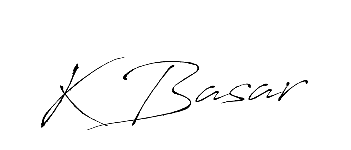Design your own signature with our free online signature maker. With this signature software, you can create a handwritten (Antro_Vectra) signature for name K Basar. K Basar signature style 6 images and pictures png