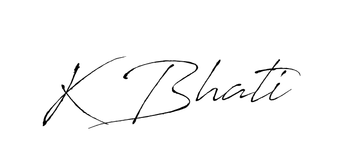K Bhati stylish signature style. Best Handwritten Sign (Antro_Vectra) for my name. Handwritten Signature Collection Ideas for my name K Bhati. K Bhati signature style 6 images and pictures png