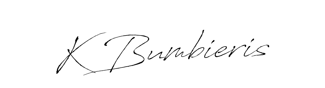 Design your own signature with our free online signature maker. With this signature software, you can create a handwritten (Antro_Vectra) signature for name K Bumbieris. K Bumbieris signature style 6 images and pictures png
